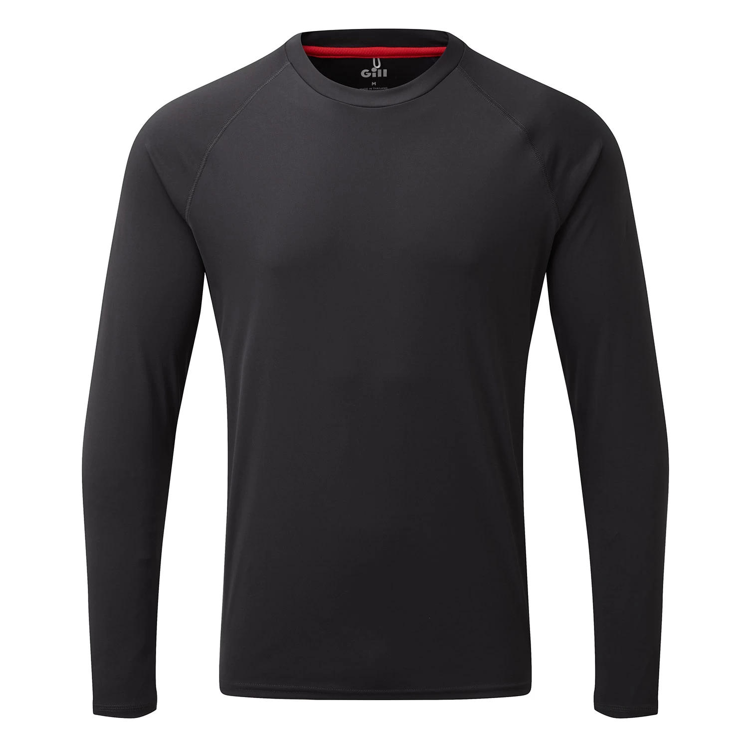 Gill Mens UV Tec Crew Neck Long Sleeve Tee - Charcoal