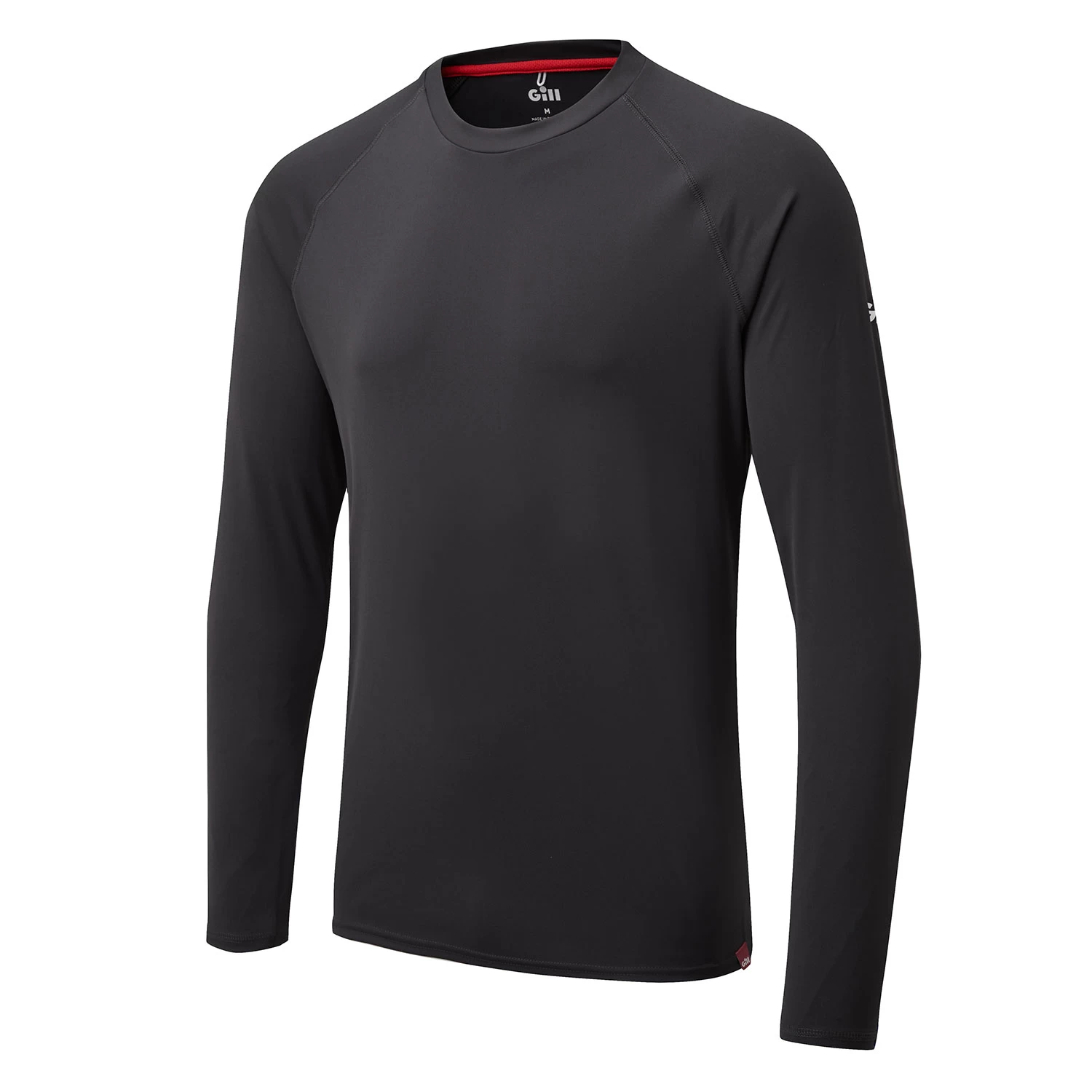 Gill Mens UV Tec Crew Neck Long Sleeve Tee - Charcoal - Image 2