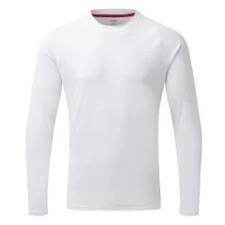 Gill Mens UV Tec Crew Neck Long Sleeve Tee - White