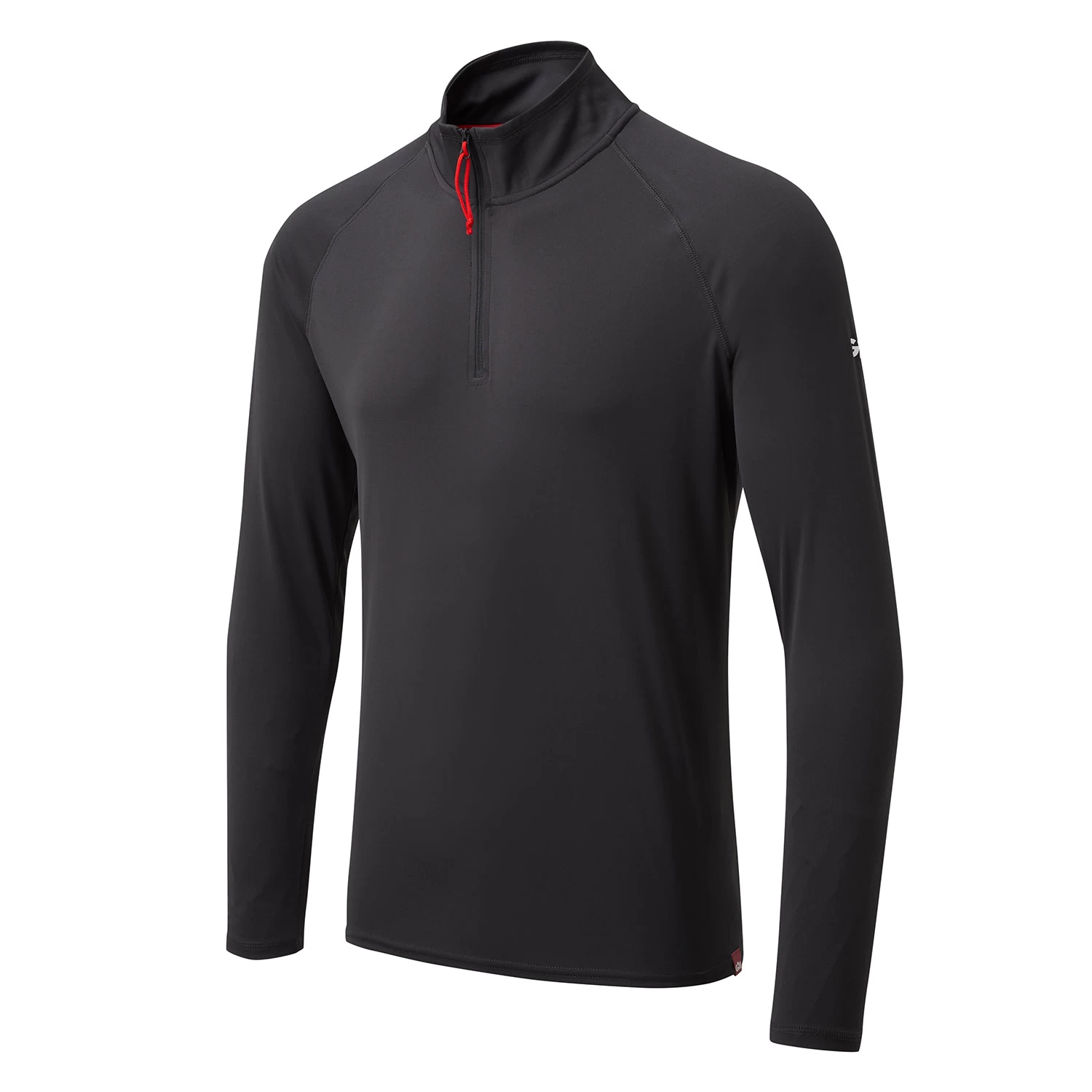 Gill Mens UV Tec Zip Neck Long Sleeve Tee - Charcoal - Image 2