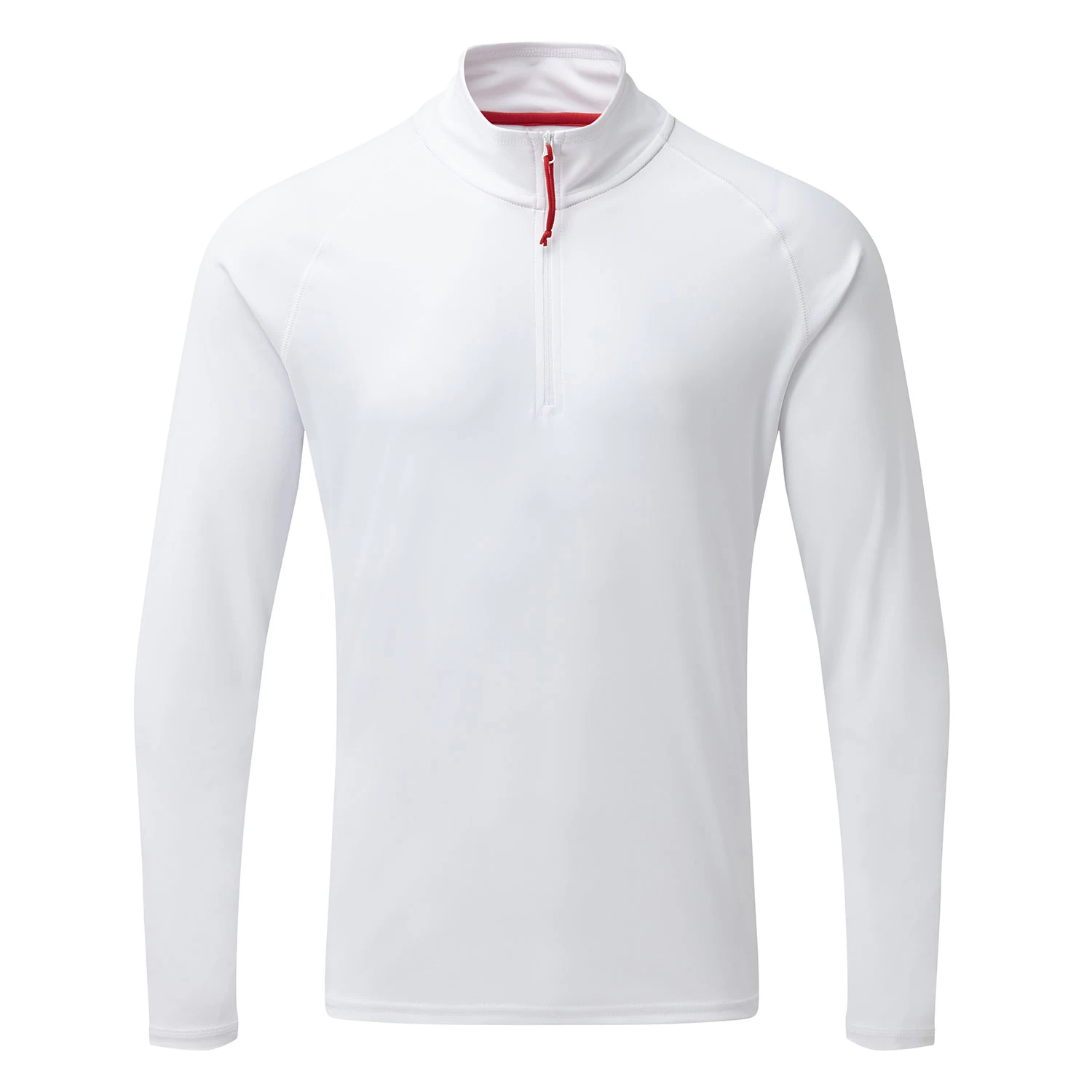 Gill Mens UV Tec Zip Neck Long Sleeve Tee - White