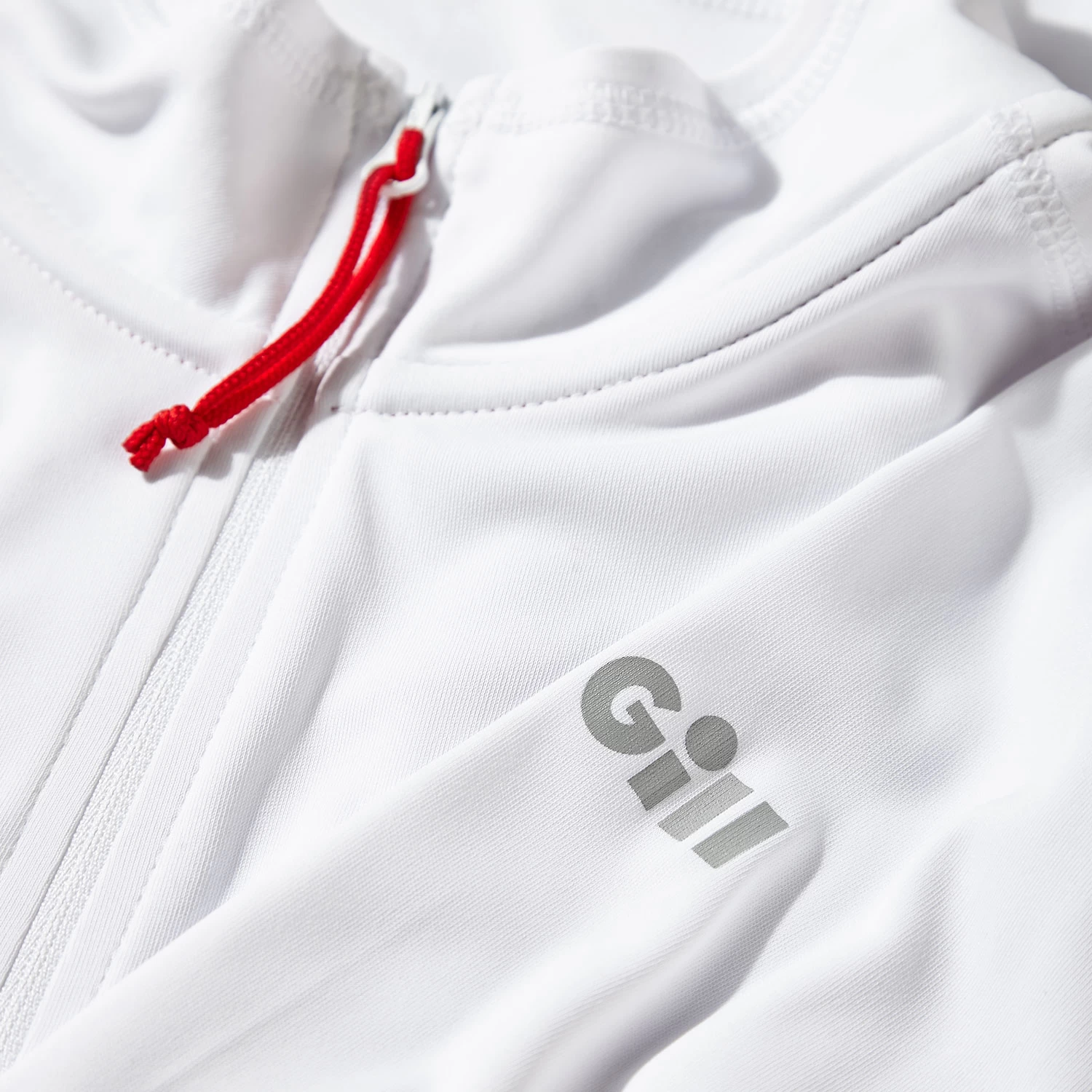 Gill Mens UV Tec Zip Neck Long Sleeve Tee - White - Image 4