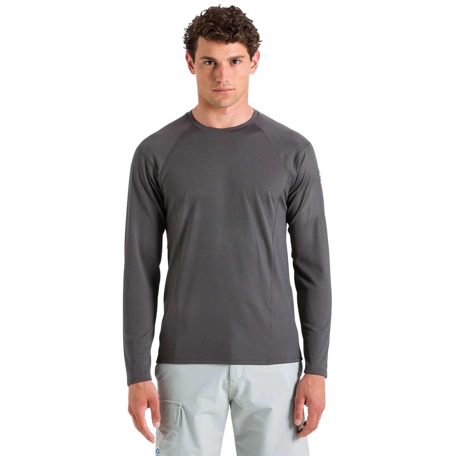 North Sails Quick Dry Long Sleeve Tech T-Shirt - Dark Grey - Image 2