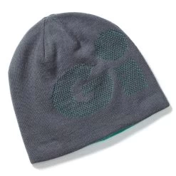 Gill Reversible Knit Beanie - Grey/Turquoise