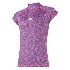 Magic Marine Womens Cube Short Sleeve Rashvest - Blue/Pink Melee