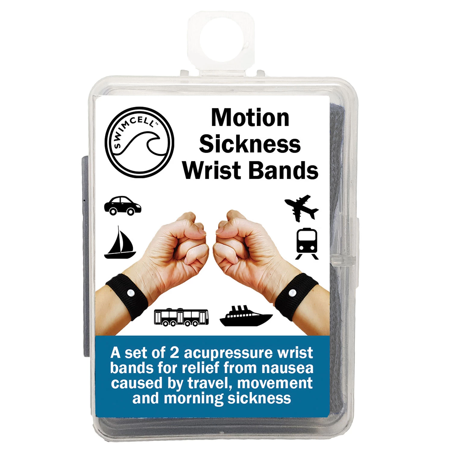 SwimCell Sea Sickness Wrist Bands For Adults & Children - Grey - Image 3