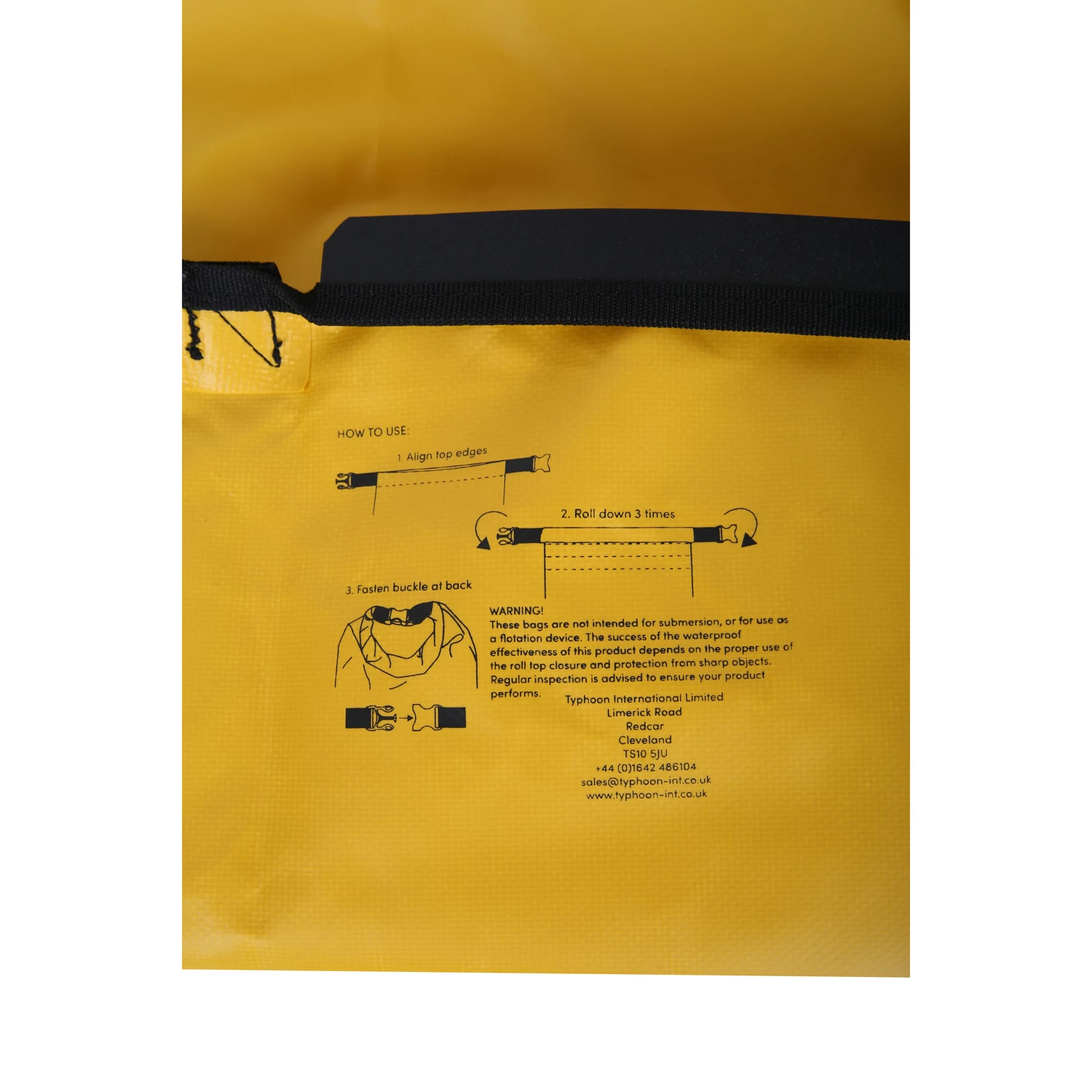 Typhoon Seaton Heavy Duty Roll Top Dry Bag - 10L - Yellow - Image 3